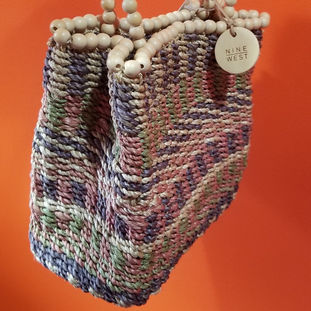 Nine West Multi Straw Spring Break Tote Handbag - Picture 2 of 6